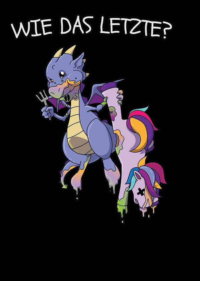 Lustiger Drache Einhorn