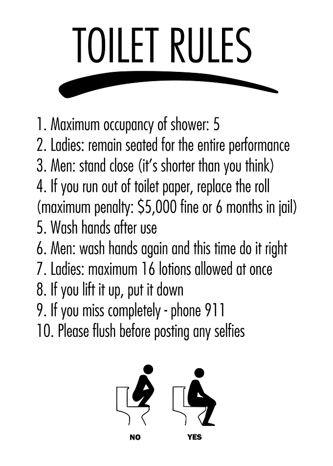 TOILET RULES Funny