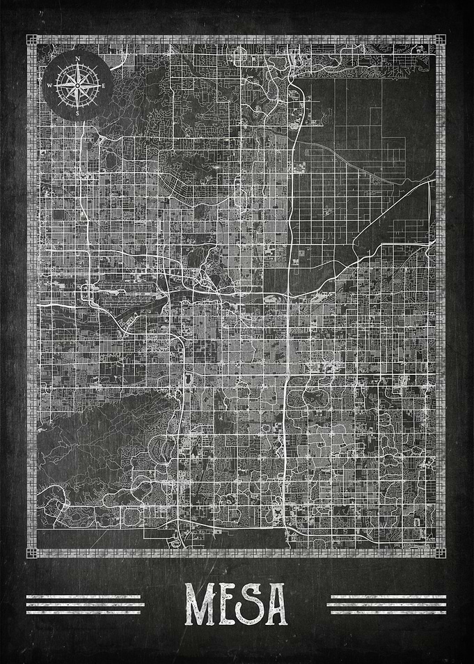 Mesa chalkboard map