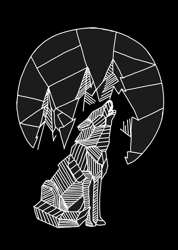 howling wolf black