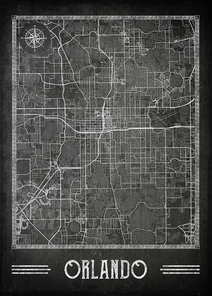 Orlando chalkboard map