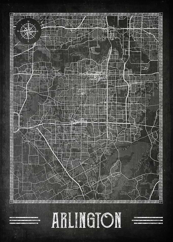 Arlington chalkboard map
