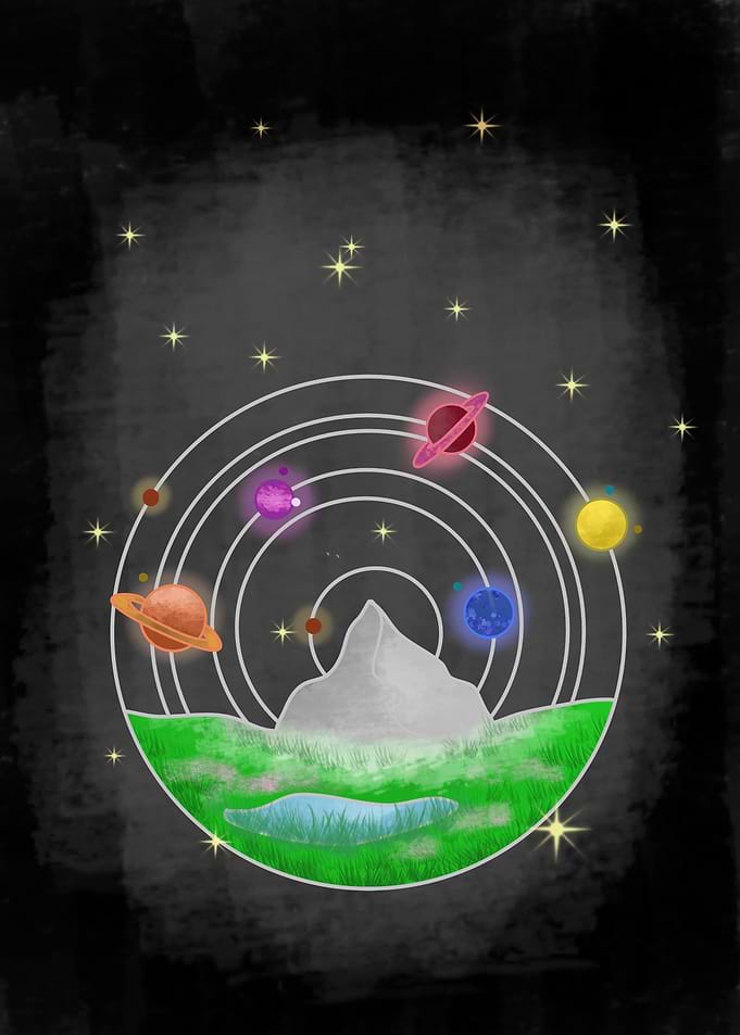 Space with planets