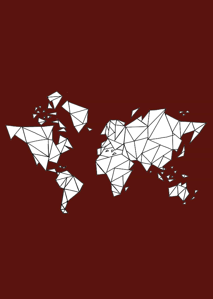 world map red