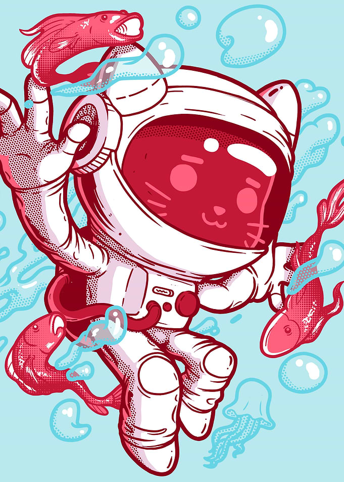 Cat in Koi Space