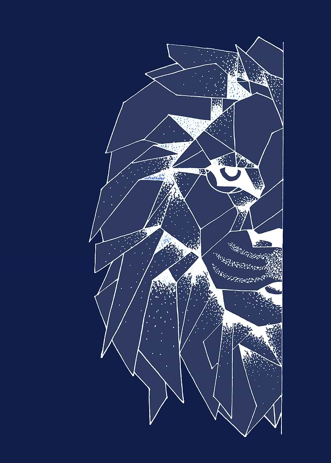 lion head blue