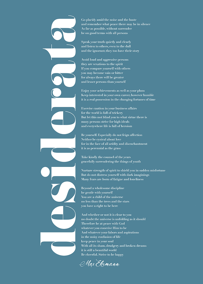 Desiderata on Teal
