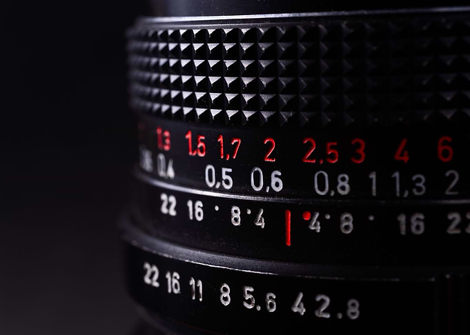 Old vintage lens scales