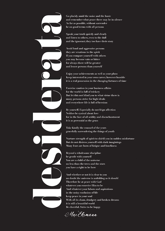 Desiderata on Black