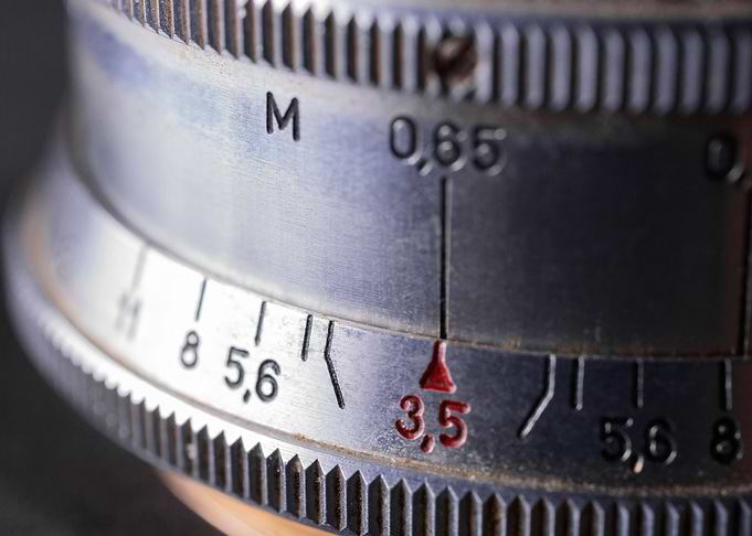 Old vintage lens scales