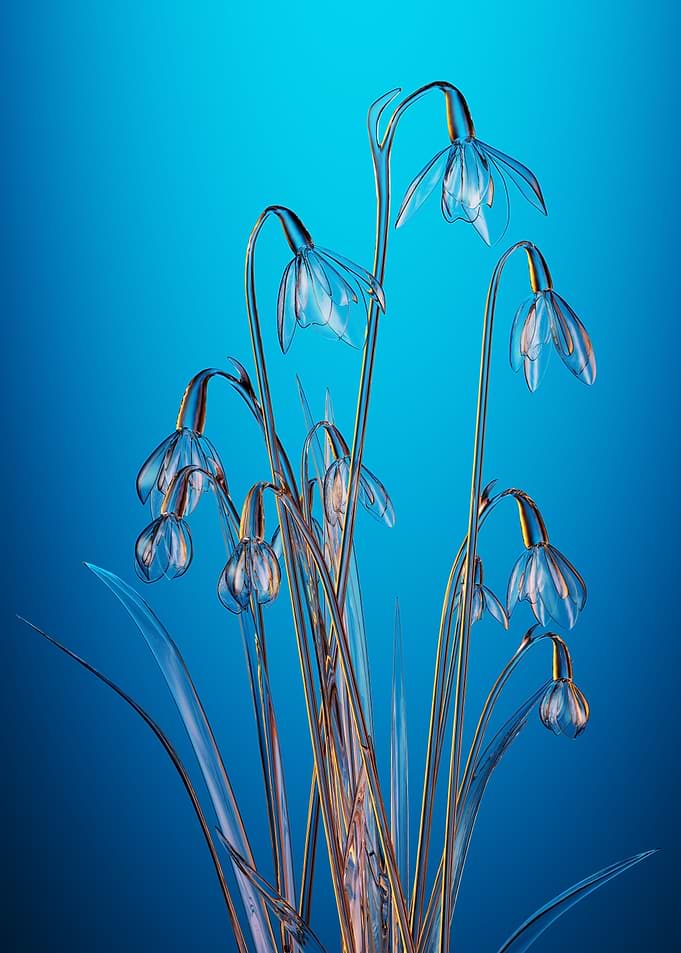 Glass snowdrops
