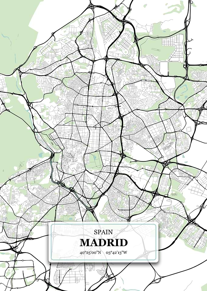 Madrid Spain City Map