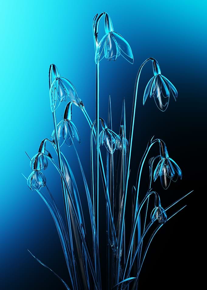 Glass snowdrops