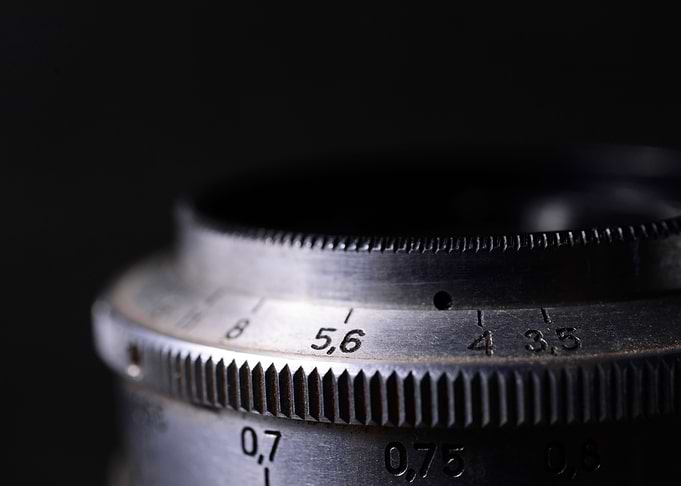 Old vintage lens scales