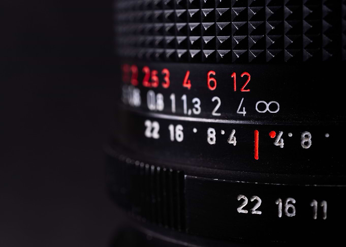 Old vintage lens scales