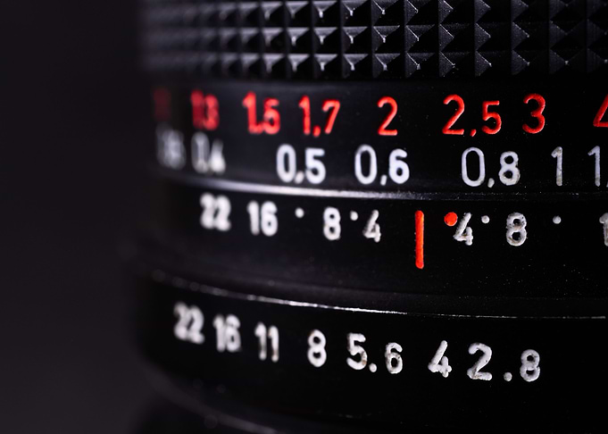 Old vintage lens scales