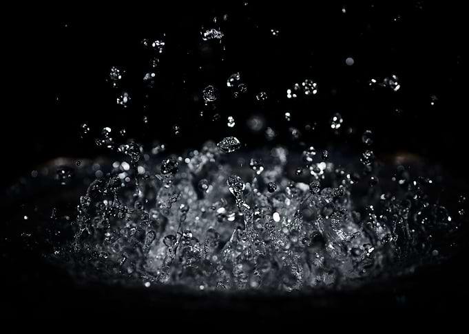 The splash of water drops