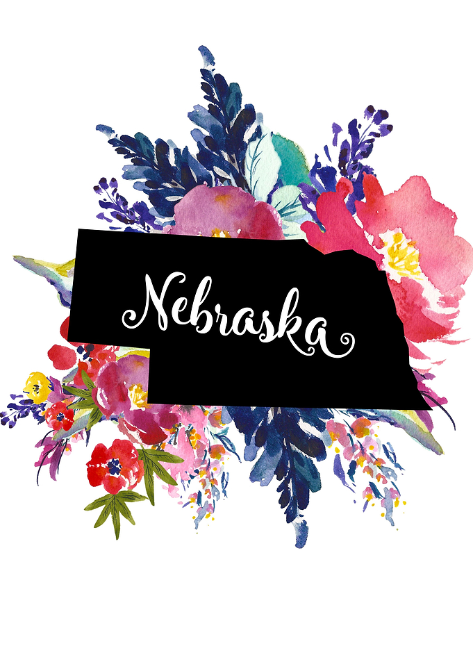 Nebraska watercolour map