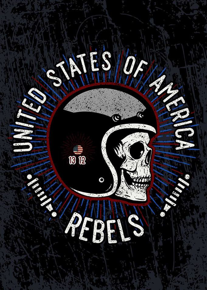USA Rebels Moto Skull