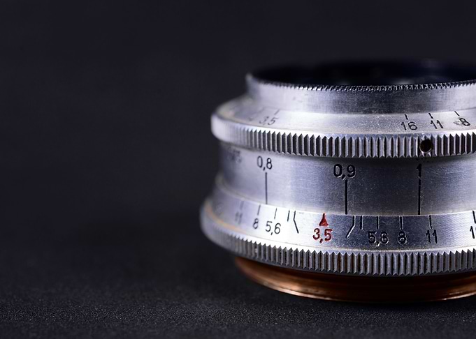 Old vintage lens scales