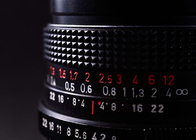 Old vintage lens scales