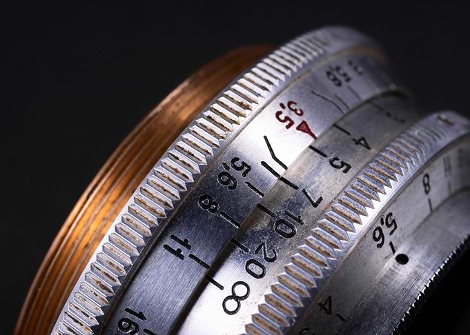 Old vintage lens scales