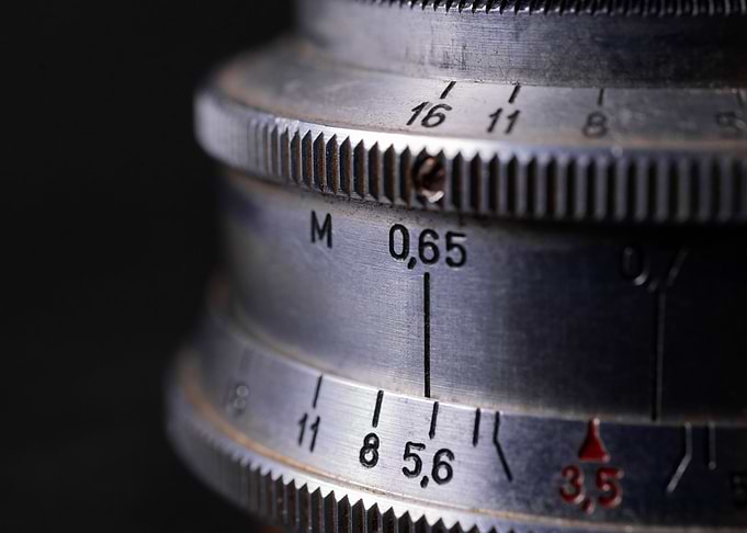 Old vintage lens scales