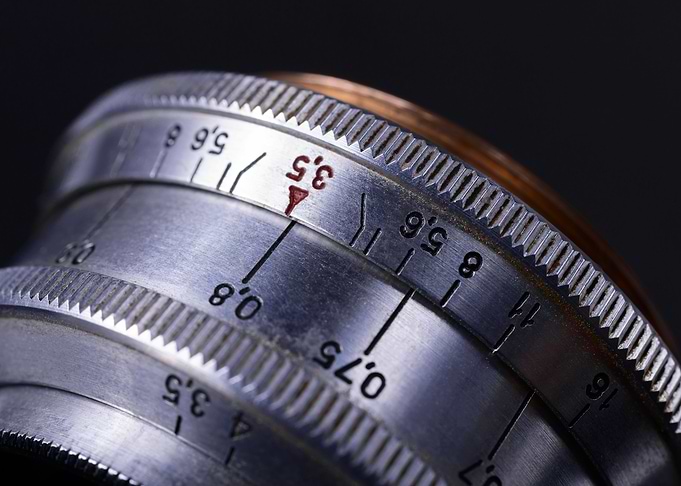 Old vintage lens scales
