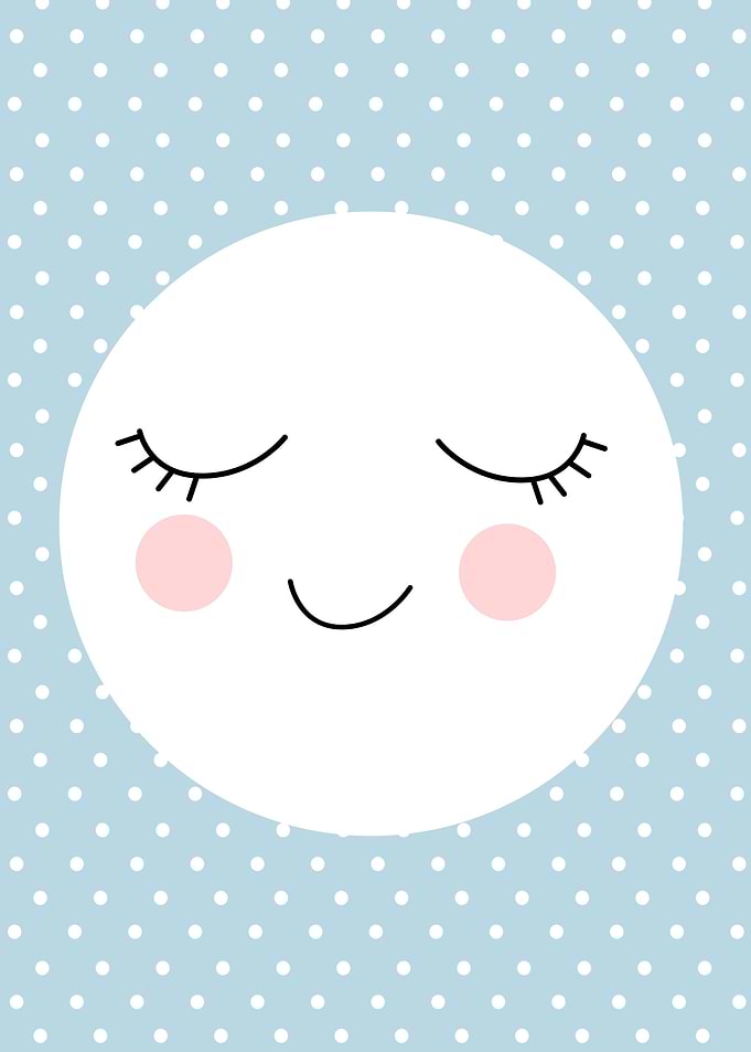 smily Moon happy blue