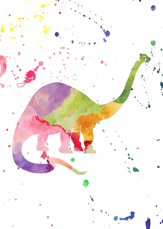 diplodocus watercolour art