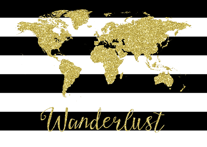 Wanderlust glitter map