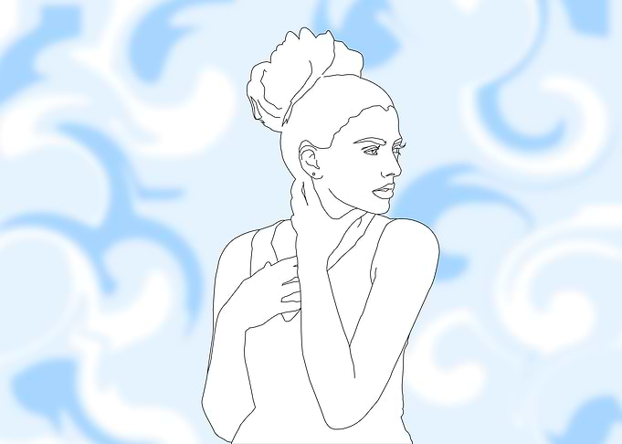 Woman with the sky