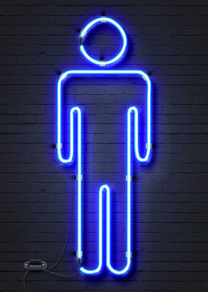 Mens toilet neon sign