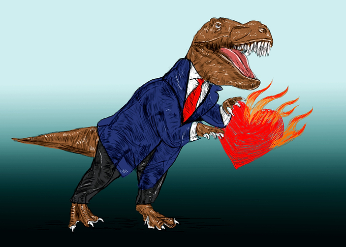 Dinosaur With Fame Heart
