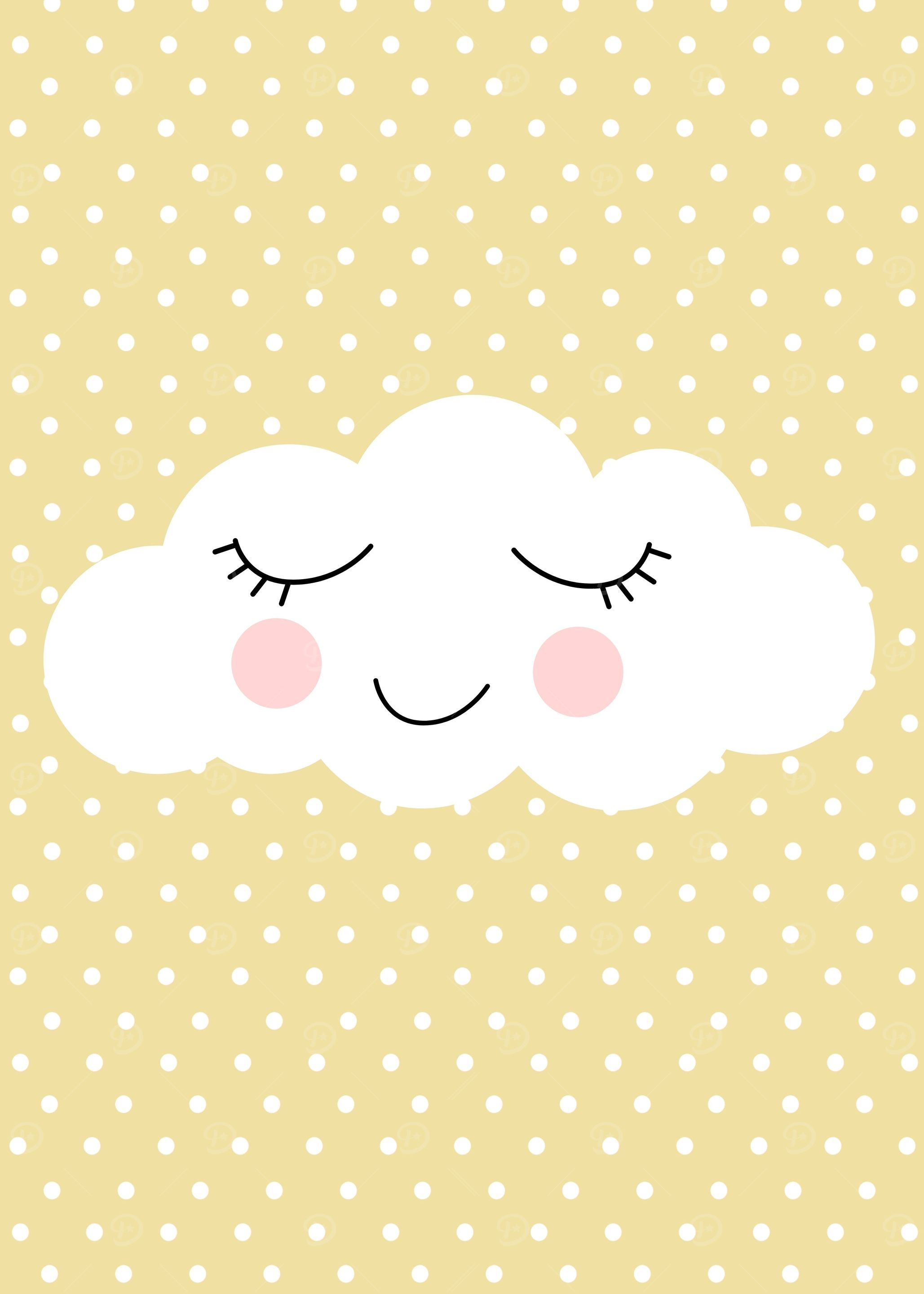 yellow smily cloud nursery