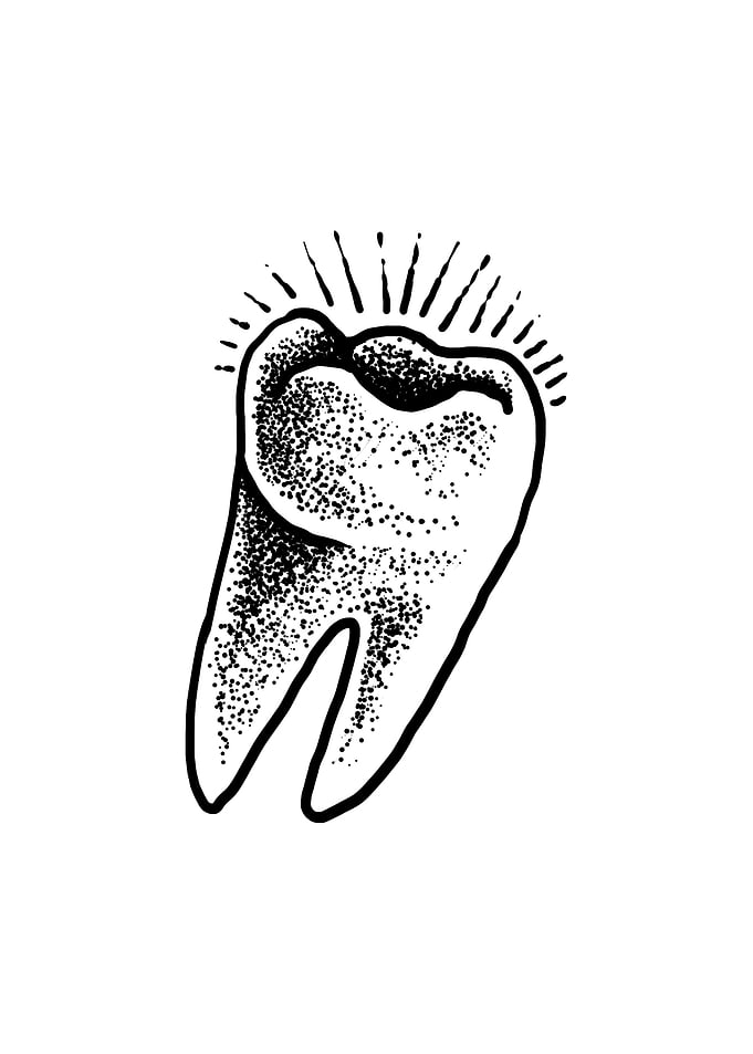 tooth simple tattoo