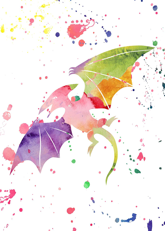 rainbow pterodactyl art
