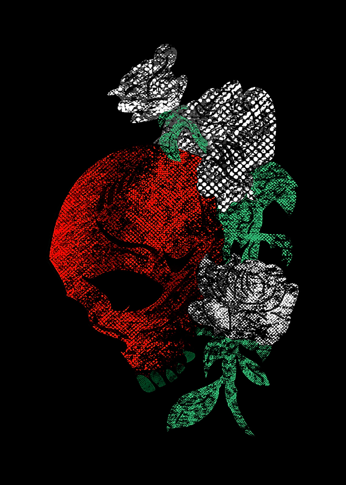 skull head patterned
