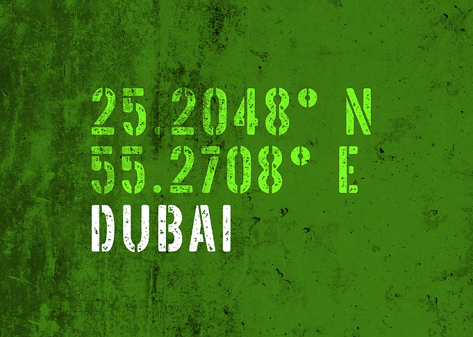 Dubai City Coordinates Art