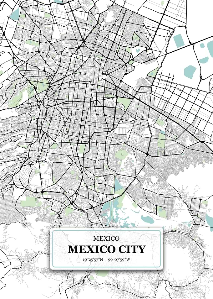 Mexico City City Map with