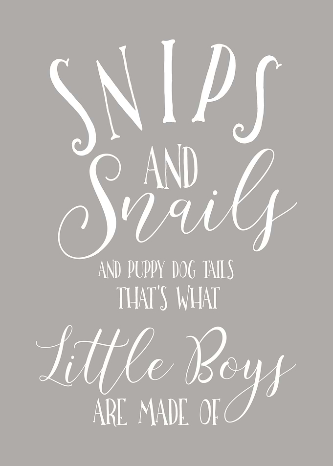 Snips and snails wall art