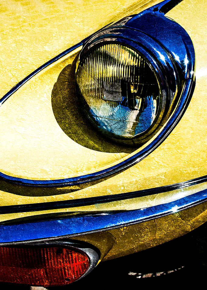 Yellow Sports Car Vertical