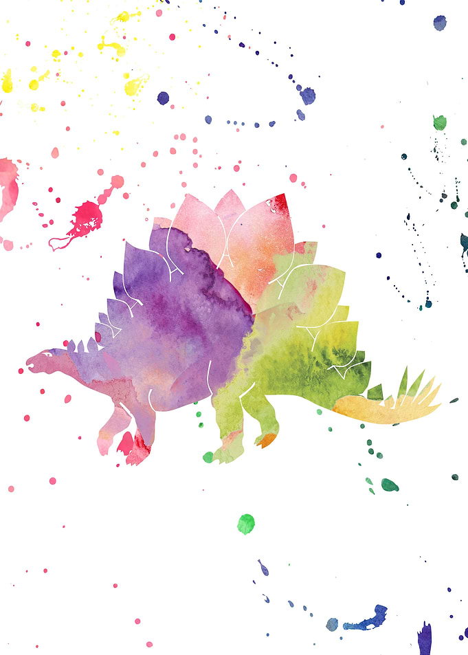 Stegosaurus rainbow art