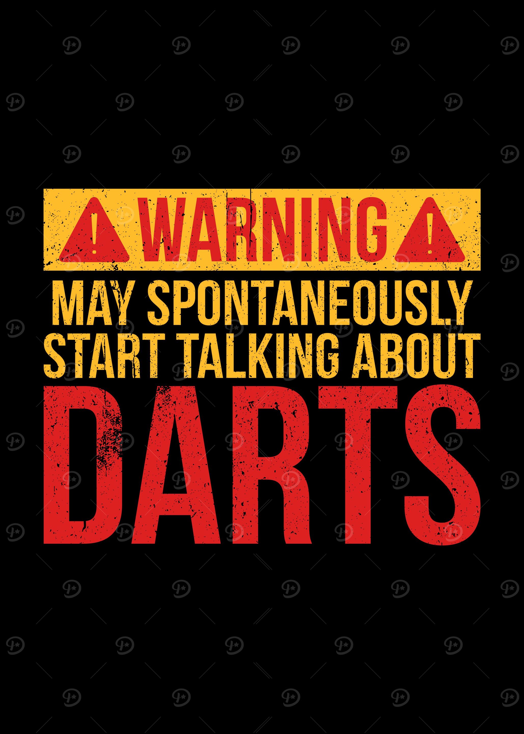 WARNING DARTS FUNNY POSTER