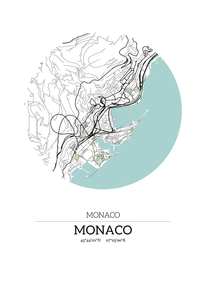 Monaco City Map with GPS C