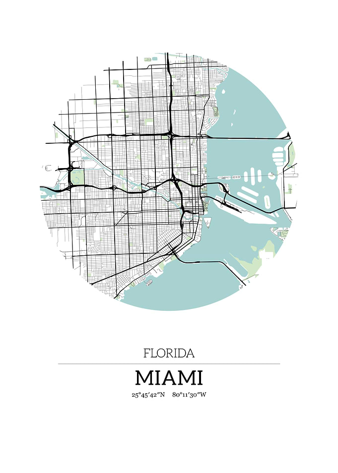 Miami Florida City Map