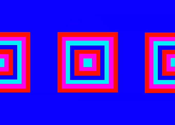 Three Squares on Blue