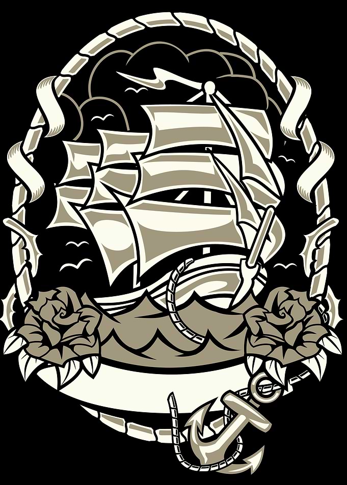 Sailing boat with anchor