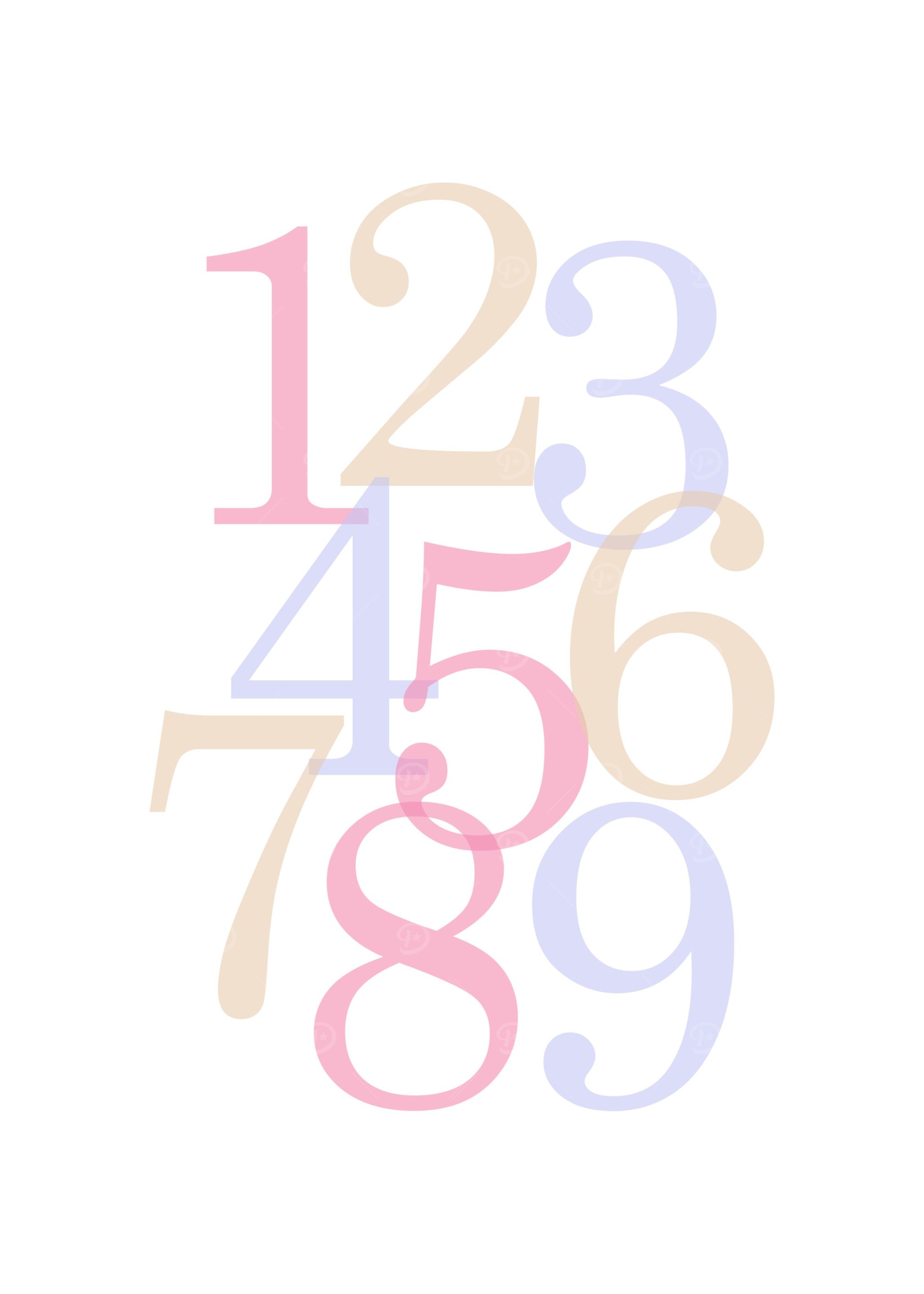 123 baby girl nursery art