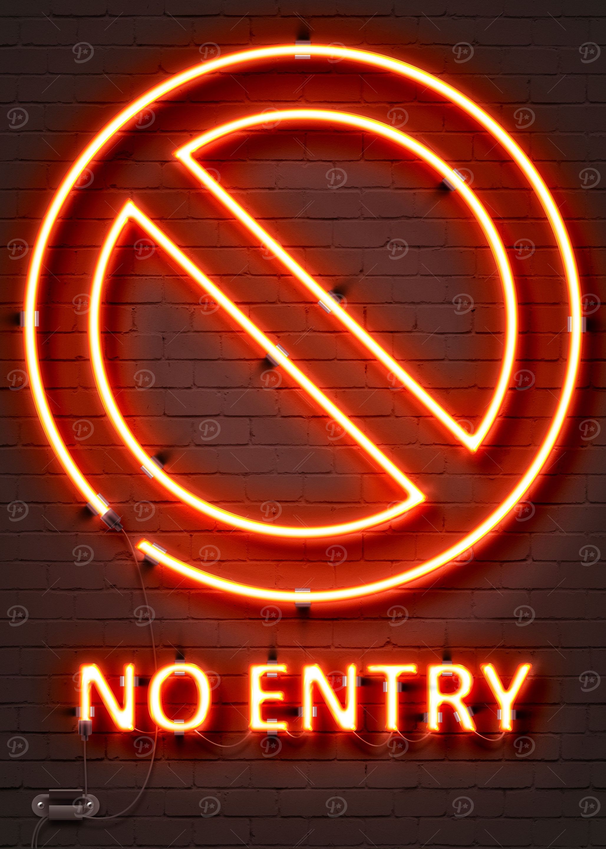 No Entry neon sign
